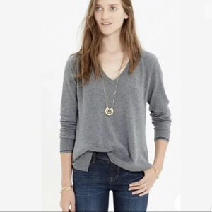 Madewell Tiebreaker Pullover Top Size S Black Gray